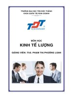 BÀI GIẢNG: KINH TẾ LƯỢNG pps