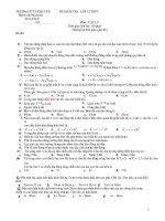 ĐỀ KIỂM TRA LỚP 12 THPT Môn : VẬT LÝ - TRƯỜNG PTTH CHUYÊN TRẦN HƯNG ĐẠO pptx