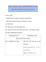 Giáo án Đại Số lớp 8: PHÂN TÍCH ĐA THỨC THÀNH NHÂN TỬ BẰNG PHƯƠNG PHÁP ĐẶT NHÂN TỬ CHUNG pdf