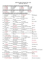 KIỂM TRA HKI NĂM HỌC 2010 – 2011 MÔN THI: ANH VĂN doc