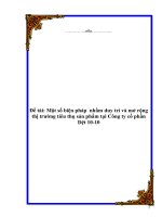 Đề tài: Một số biện pháp nhằm duy trì và mở rộng thị trường tiêu thụ sản phẩm tại Công ty cổ phần Dệt 10-10 pdf