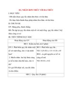 Giáo án Đại Số lớp 8: Đ1. NHÂN ĐƠN THỨC VỚI ĐA THỨC doc