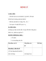 Giáo án môn Toán lớp 7 : Tên bài dạy : ĐỊNH LÝ pptx