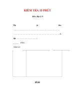 Giáo án Địa lý lớp 9 : Tên bài dạy : KIỂM TRA 15 PHÚT docx