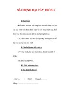 Giáo án Công nghệ lớp 7 : Tên bài dạy : SÂU BỆNH HẠI CÂY TRỒNG doc