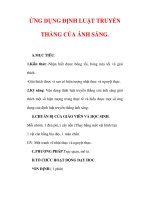 Giáo án Vật lý lớp 7 : Tên bài dạy : ỨNG DỤNG ĐỊNH LUẬT TRUYỀN THẲNG CỦA ÁNH SÁNG. ppsx