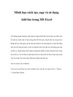 Minh họa cách tạo, nạp và sử dụng Add-Ins trong MS Excel ppsx