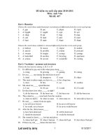 Đề kiểm tra cuối cấp năm 2010-2011 Môn: Anh Văn Mã đề: 417 docx