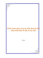 Đề tài: Hoàn thiện công tác thẩm định dự Hoà thiện thẩm định án đầu tư trực tiếp pot