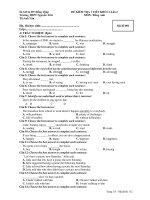 ĐỀ KIỂM TRA 1 TIẾT KHỐ 11 Lần 2 MÔN :Tiếng Anh - Mã đề 001 pptx