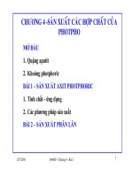 KỸ THUẬT SẢN XUẤT CÁC HỢP CHẤT CHỨA PHOTPHO - Bài 1 pdf