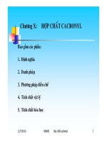 GIÁO TRÌNH HÓA HỮU CƠ - HỢP CHẤT CACBONYL ppsx