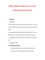 Giáo án Địa Lý 7 : Tên bài dạy : HOẠT ĐỘNG KINH TẾ CỦA CON NGƯỜI Ở HOANG MẠC ppt