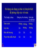 Bài giảng điều trị HIV : Xử trí phơi nhiễm do nghề nghiệp và không do nghề nghiệp với HIV và Viêm Gan part 3 docx