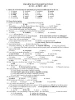 BÀI KIỂM TRA TỔNG HỢP NGỮ PHÁP 45 CÂU – 45 PHÚT – ĐỀ 2 potx