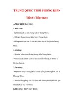 Giáo án Lịch sử lớp 7 : Tên bài dạy : TRUNG QUỐC THỜI PHONG KIẾN Tiết:5 (Tiếp theo) ppsx