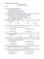 ĐỀ THI MÔN: VẬT LÝ - Đề số 2 TRƯỜNG THPT HÙNG VƯƠNG doc