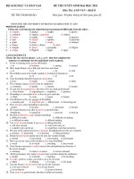 ĐỀ THI TUYỂN SINH ĐẠI HỌC 2011 Môn Thi: ANH VĂN – ĐỀ SỐ 7 doc