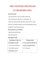 Giáo án Địa lý lớp 9 : Tên bài dạy : THỰC HÀNH ĐỊA PHƯƠNG ĐỊA LÝ THANH HÓA (tiết1) pps