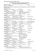 ĐỀ THI THỬ TỐT NGHIỆP TRUNG HỌC PHỔ THÔNG MÔN TIẾNG ANH NĂM HỌC 2010-2011 MÃ ĐỀ 108 potx