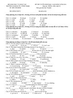 ĐỀ THI TUYỂN SINH BẬC CAO ĐẲNG NĂM 2011 Môn thi: TIẾNG ANH - Mã đề thi 001 ppt