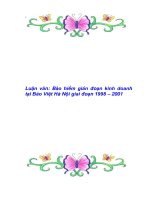 Luận văn: Bảo hiểm gián đoạn kinh doanh tại Bảo Việt Hà Nội giai đoạn 1998 – 2001 potx