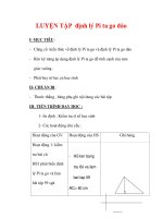 Giáo án môn Toán lớp 7 : Tên bài dạy : LUYỆN TẬP định lý Pi ta go đảo doc