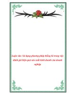 Luận văn: Sử dụng phương pháp thống kê trong việc đánh giá hiệu quả sản xuất kinh doanh của doanh nghiệp pdf