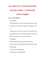 Giáo án Địa lý lớp 9 : Tên bài dạy : CÁC NHÂN TỐ ẢNH HƯỞNG ĐẾN SỰ PHÁT TRIỂN VÀ PHÂN BỐ NÔNG NGHIỆP ppt