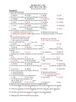 ĐỀ KIỂM TRA 1 TIẾT MÔN: TIẾNG ANH – ĐỀ 2 pps