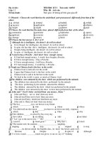 THI HỌC KỲ I Môn thi : Anh văn - Test code : 64523 pptx