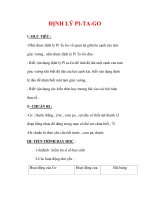 Giáo án môn Toán lớp 7 : Tên bài dạy : ĐỊNH LÝ PI-TA-GO pot