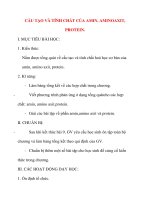 Giáo án Hóa Học lớp 12: CẤU TẠO VÀ TÍNH CHẤT CỦA AMIN, AMINOAXIT, PROTEIN. potx