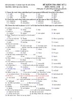 ĐỀ KIỂM TRA HỌC KỲ 2 MÔN: TIẾNG ANH 12 - ĐỀ SỐ 5 pot