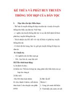 Giáo án Công dân lớp 9 : Tên bài dạy : KẾ THỪA VÀ PHÁT HUY TRUYỀN THỐNG TỐT ĐẸP CỦA DÂN TỘC pptx