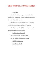 Giáo án Công nghệ lớp 7 : Tên bài dạy : GIEO TRỒNG CÂY NÔNG NGHIỆP doc