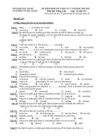 ĐỀ KIỂM ĐỊNH GIỮA HỌC KỲ 1 NĂM HỌC 2010-2011 Môn thi: Tiếng Anh ppt