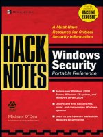 HackNotes Windows Security Portable Reference phần 1 ppsx