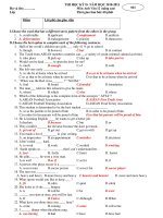 THI HỌC KỲ II- NĂM HỌC 2010-2011 Môn Anh Văn 12 pptx