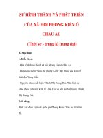 Giáo án Lịch sử lớp 7 : Tên bài dạy : SỰ HÌNH THÀNH VÀ PHÁT TRIỂN CỦA XÃ HỘI PHONG KIẾN Ở CHÂU ÂU (Thời sơ - trung kì trung đại) pptx