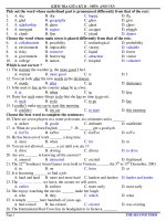 KIỂM TRA GIỮA KỲ II – MÔN: ANH VĂN doc