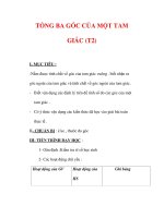 Giáo án môn Toán lớp 7 : Tên bài dạy : TỔNG BA GÓC CỦA MỘT TAM GIÁC (T2) ppt