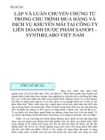TÊN ĐỀ TÀI : LẬP VÀ LUÂN CHUYỂN CHỨNG TỪ TRONG CHU TRÌNH MUA HÀNG VÀ DỊCH VỤ KHUYẾN MÃI TẠI CÔNG TY LIÊN DOANH DƯỢC PHẨM SANOFI – SYNTHELABO VIỆT NAM pot