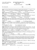 ĐỀ THI THỬ ĐẠI HỌC LẦN 1 Môn: Vật lí - MÃ ĐỀ: 002 pptx