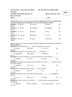 ĐỀ THI THỬ TỐT NGHIỆP THPT NĂM 2011 TRƯỜNG THCS-THPT NGÔ GIA TỰ Môn thi: Tiếng Anh- Đề 3 docx