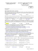 ĐỀ THI TRẮC NGHIỆM THI THỬ ĐẠI HỌC MÔN : VẬT LÍ - Mã đề thi 134 ppsx