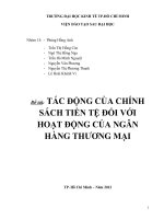 TÁC ĐỘNG CỦA CHÍNH SÁCH TIỀN TỆ ĐỐI VỚI HOẠT ĐỘNG CỦA NGÂN HÀNG THƯƠNG MẠI