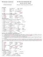 ĐỀ THI TUYỂN SINH ĐẠI HỌC 2011 Môn Thi: ANH VĂN – ĐỀ SỐ 8 pptx