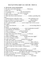 BÀI TẬP TỔNG HỢP CÁC CHỦ ĐỀ - TEST 12 pps