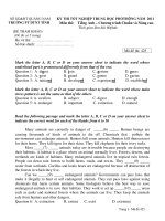 KỲ THI TỐT NGHIỆP TRUNG HỌC PHỔTHÔNG NĂM 2011 Môn thi: Tiếng Anh pot